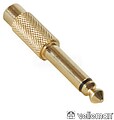 Ficha RCA F p/ Jack 6.35mm Mo M - ouro G-CAA26