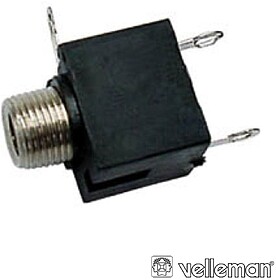 G-CA016 : FICHA JACK 3.5MM FÊMEA P/CHASSIS PRETO MN