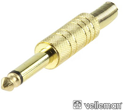 G-CA023 : FICHA JACK DOURADA 6.35MM MONO VELLEMAN
