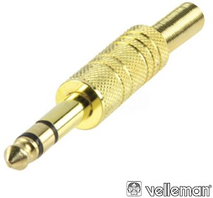 G-CA024 : FICHA JACK 6.35MM MACHO ST DOURADA VELLEMAN