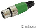 Ficha XLR fêm 3P, nickel, verde G-CA100G