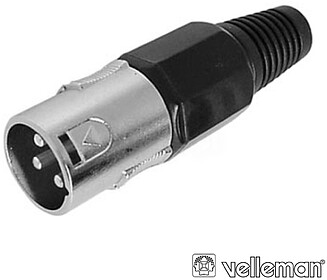 G-CA101B : Ficha XLR macho 3P, nickel, preta