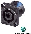 Ficha Speakon 4P Fêmea Painel 4P Preto Neutrik G-NL4MP
