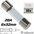 Fusível 6X32 Fusão Rápida 20A (10X) Velleman G-6FF20N