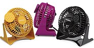 Expositor 3 Ventoinhas de Mesa 10cm Preto Amarelo Roxo Expositor 3 Ventoinhas de Mesa 14W Ø10cm Preto Amarelo Roxo