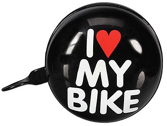 VELBR2 : Campainha para Bicicleta 8cm I LOVE MY BIKE Preto