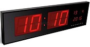 Relógio de Parede em LED (830 x 230 x 40 mm) - VELLEMAN WC208