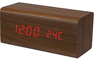 Relógio de Madeira Com Calendário e Temperatura VELLEMAN G-WC233