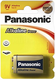 PILHA ALCALINA PANASONIC BRONZE 6LR61 9V (BLISTER 1 UNIDADE)