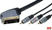 AK 1680 : Cabo multim?dia Gold scart 21P M - 3xRCA M 1.50 m