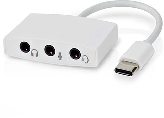 CCGB65900WT01 : Adaptador Placa Som USB-C C/ 3 Fichas Jack 3...