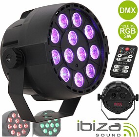 G-PAR-MINI-RGB3 : PROJETOR PAR C/ 12 LEDS RGB 3W ABS COMANDO...