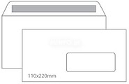 Envelopes 110x220mm DL c/Janela Branco 090g Laser 500un Envelopes 110x220mm DL c/Janela Branco 090g para impressão a Laser 500un