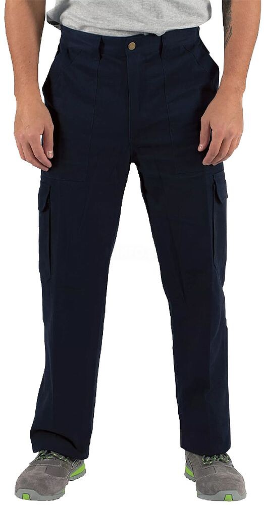 Calças Sarja Multibolsos Unissexo Tamanho S Azul Escuro 6307388