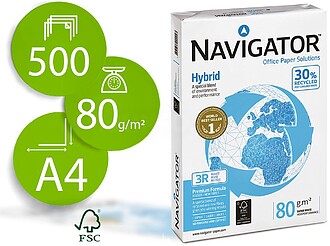 Papel Fotocopia A4 80gr Hybrid (Reciclado) 1x 500Folhas Navi...