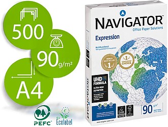 Papel Copia NAVIGATOR 90gr A4, Embalagem 500 Folhas