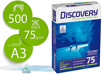 DIS-75-A3 : PAPEL FOTOCOPIA DISCOVERY, A3, EMB. 500 FLS, 75 ...
