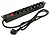 BNS 1518 : Regleta COM Interruptor Phasak BNS 1518/ 8 Tomadas de Corrente/ Preto - imagem 1