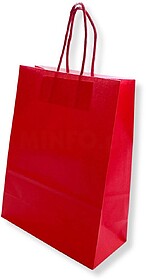 Saco 18x08x24cm Papel Vermelho c/Asas 100gr 1un Saco 18x08x2...
