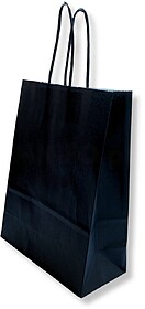 Saco 24x10x32cm Papel Preto c/Asas 100gr 1un Saco 24x10x32cm...