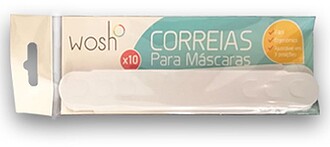 6301079 : Correia Para Mascara Branco em PVC Pack 10un