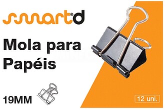 Molas para Papeis 19mm SmartD Cx 12un Molas para Papeis 19mm...
