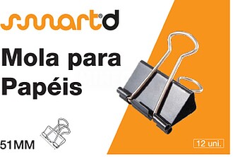 Molas para Papeis 51mm SmartD Cx 12un Molas para Papeis 41mm...