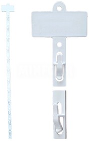 Tira Merchandising TM6 c/ Topo 12 Ganchos H790 Branco Tira M...