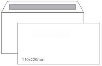 Envelopes 110x220mm DL s/Janela Branco Autodex 25un