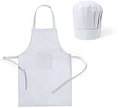 Avental e Chapéu de Cozinheiro Criança Non-Woven Branco Avental e Chapéu de Cozinheiro Criança Non-Woven Branco