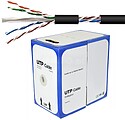Cabo UTP CAT6 4xAWG23 Rígido p/ Exterior 305m Preto G-PKUTP6E305E