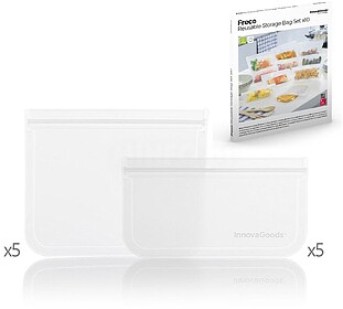 G-INVG199 : Conjunto de 10 Sacos Reutilizáveis para Aliment...