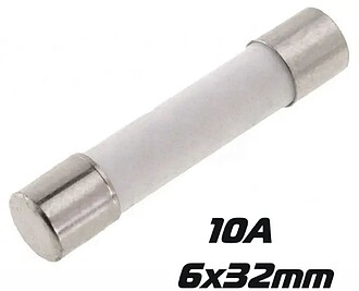 G-6FU10NC : Fusível Cerâmico 6x32 Fusão Lenta 10A (10X)