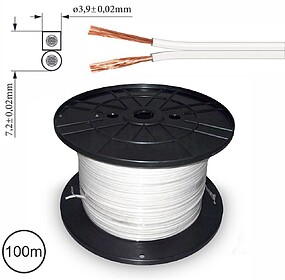PCC250W/100 : Cabo Coluna 2x2.5mm Branco Paralelo