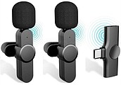 Conjunto 2 Microfones Lapela S/ Fios C/ Receptor USB-C K9-USBC/2