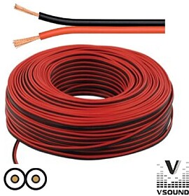 G-PCC075V/50 : CABO COLUNA 2X0.75MM PRETO/VERMELHO VSOUND