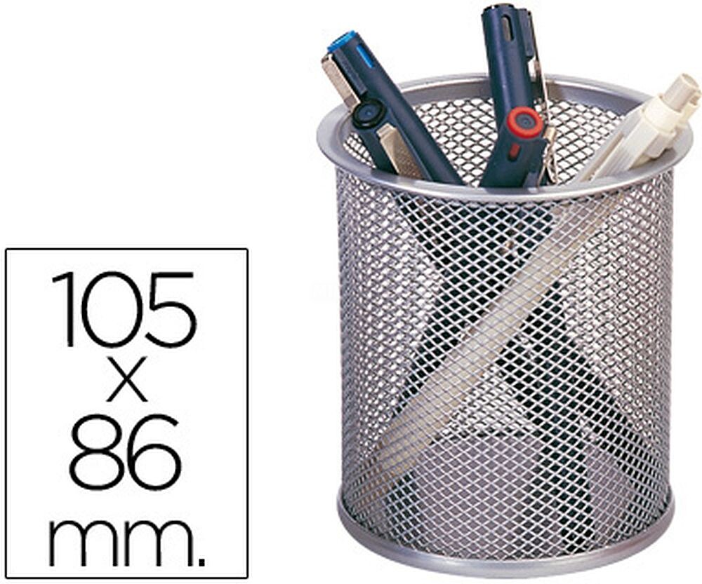 Porta-Lapis Redondo, Metalico de Rede - Prata KF-00846