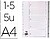 Separador numerico q-connect plastico 1-5 conjunto de 5 separadores din a4 multiperfurados Separador numerico q-connect plastico 1-5 conjunto de 5 separadores din a4 multiperfurados KF01915 - imagem 1