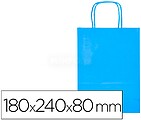 Saco de papel basika celulose celeste xs com asa torcida 180x240x80 mm Saco de papel basika celulose celeste xs com asa torcida 180x240x80 mm KF03743
