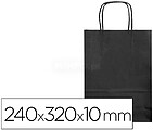 Saco de papel basika celulose preto s com asa torcida 240x320x10 mm Saco de papel basika celulose preto s com asa torcida 240x320x10 mm KF03747