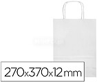 Saco de papel basika celulose branco m com asa torcida 270x370x12 mm Saco de papel basika celulose branco m com asa torcida 270x370x12 mm KF03750