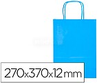 Saco de papel basika celulose celeste m com asa torcida 270x370x12 mm Saco de papel basika celulose celeste m com asa torcida 270x370x12 mm KF03753