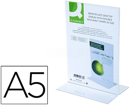 KF-04738 : EXPOSITOR SECRETARIA Q-CONNECT EM FORMA DE T METRACRILATO A5