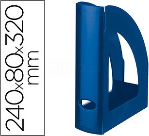 RV01 : PORTA REVISTAS LIDERPAPEL PLASTICO AZUL OPACO