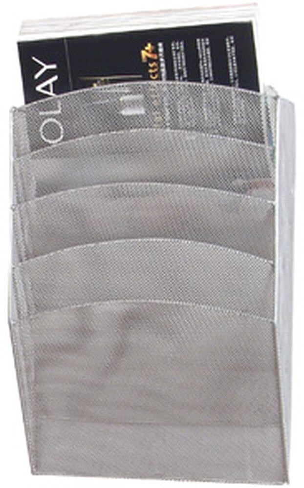 Expositor Mural Q-Connect de Paredee 5 Bandejas DIN-A4 Plateado 9,3X31,5X44 CM KF-04727