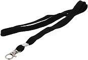 Cordao plano q-connect com gancho metalico para identificadores cor preto KF10260