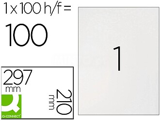 KF-10664 : ETIQUETAS ADESIVAS A4, Q-CONNECT, 210 X 297 MM