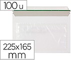 Envelope Autoadesivo Q-Connect Porta Documentos 225X165 MM Janela Transparente Pack de 100 Unidades KF11300