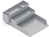 Bandeja de secretaria de plastico q-connect organizador de escritorio com 4 departamentos cor cinza 115x240x323 mm Bandeja de secretaria de plastico q-connect organizador de escritorio com 4 departamentos cor cinza 115x240x323 mm KF17218