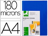 Capa de Encadernacao Q-Connect PVC Din A4 Opaca Azul 180 Microns Caixa de 100 Unidades